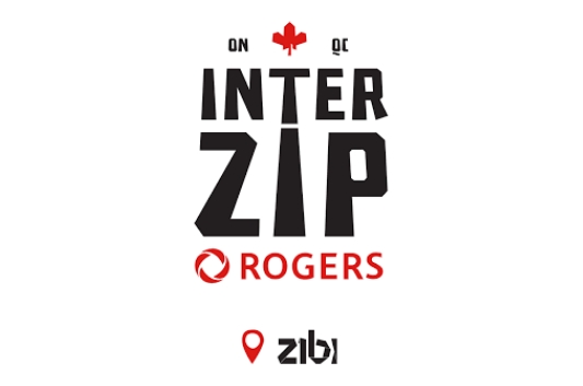 Le logo d'interzip rogers à Ottawa, comportant des éléments inspirés du Musée canadien de la guerre.