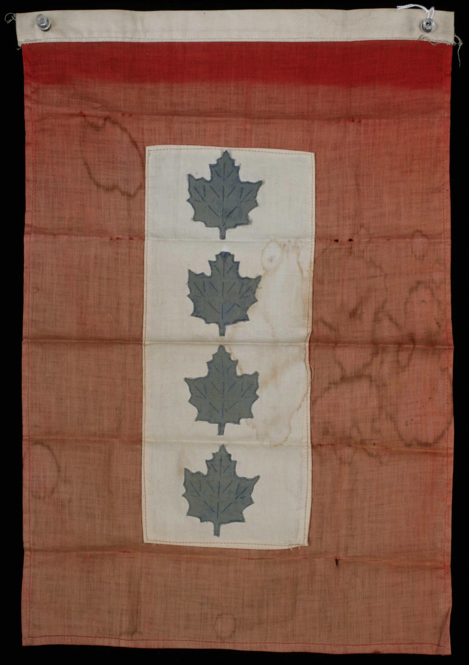 Un drapeau avec trois feuilles d'érable, déployé à Ottawa.