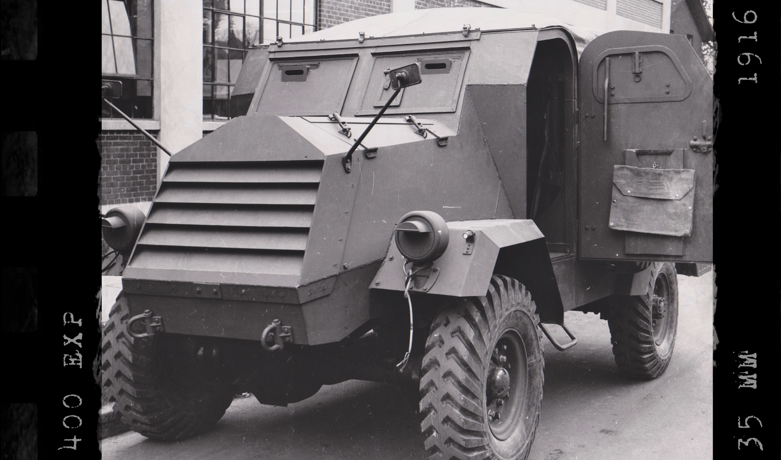 Old ambulance parked on the street